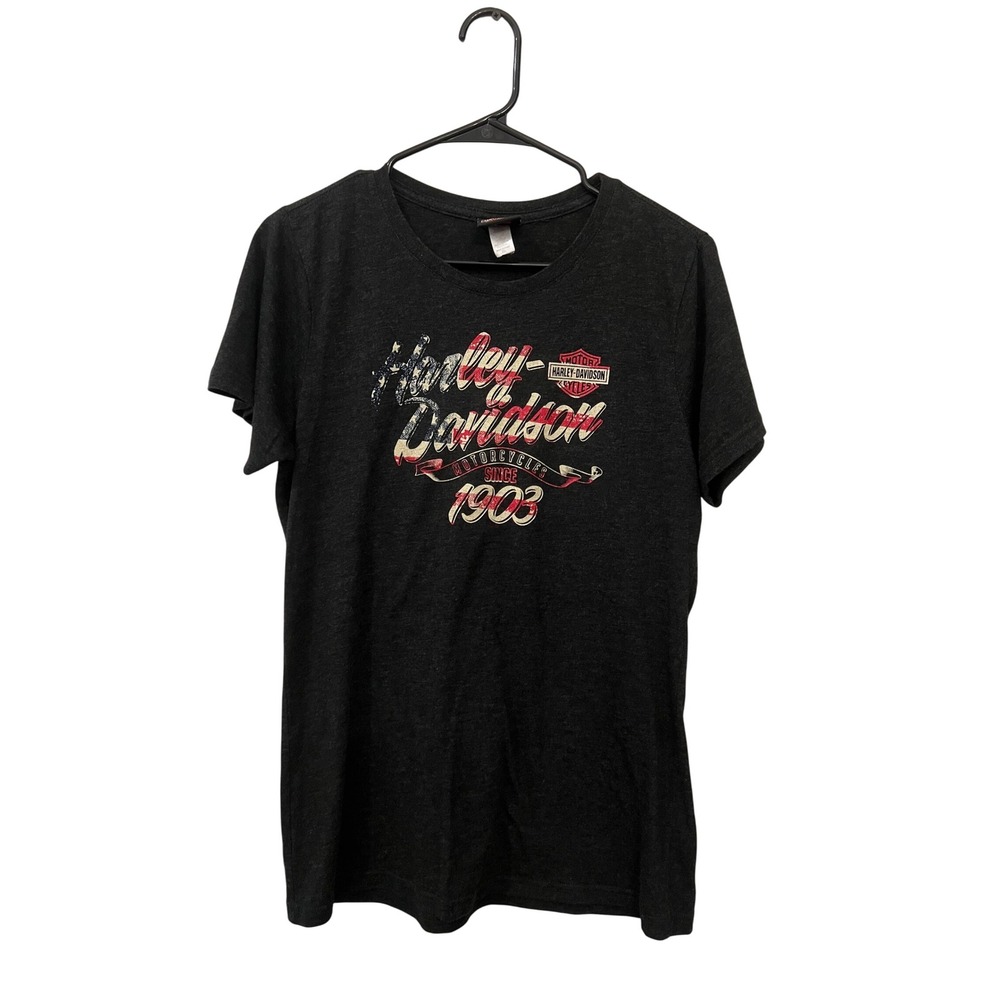 Harley-Davidson Graphic T-Shirt XL Black Bravado Front & Back Print‎